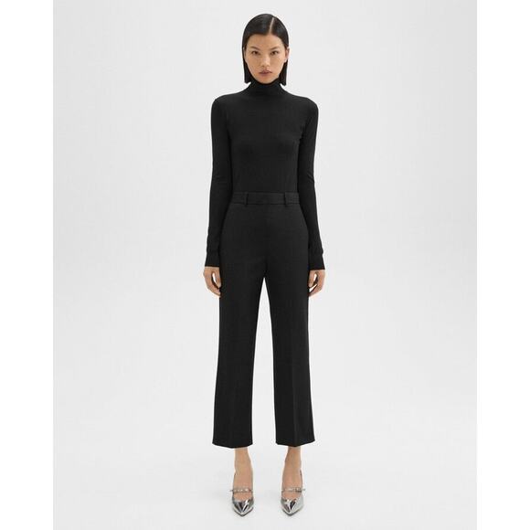 Theory High-Waist Straight-Leg Pant in Good Wool - 0 - Picture 4 of 6